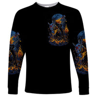 Jack O Lantern Skull Long Sleeve Shirt I Can Fix Stupid But It's Gonna Hurt - Wonder Print Shop