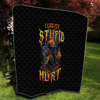 Jack O Lantern Skull Quilt I Can Fix Stupid But It's Gonna Hurt - Wonder Print Shop