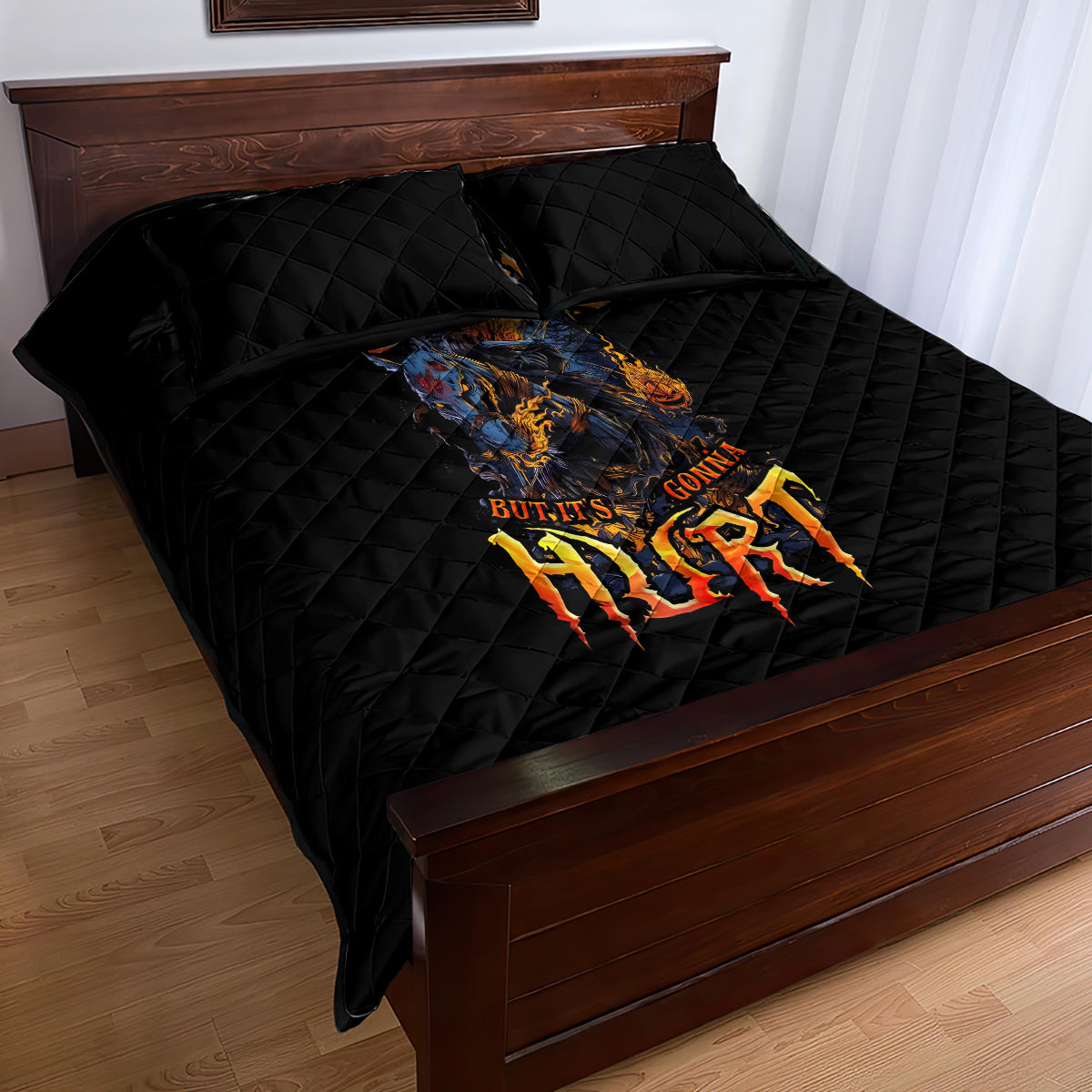 Jack O Lantern Skull Quilt Bed Set I Can Fix Stupid But It's Gonna Hurt - Wonder Print Shop