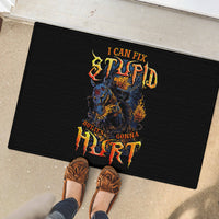 Jack O Lantern Skull Rubber Doormat I Can Fix Stupid But It's Gonna Hurt - Wonder Print Shop