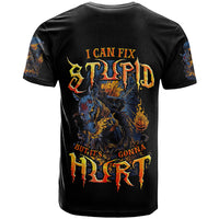Jack O Lantern Skull T Shirt I Can Fix Stupid But It's Gonna Hurt - Wonder Print Shop