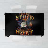 Jack O Lantern Skull Tablecloth I Can Fix Stupid But It's Gonna Hurt - Wonder Print Shop