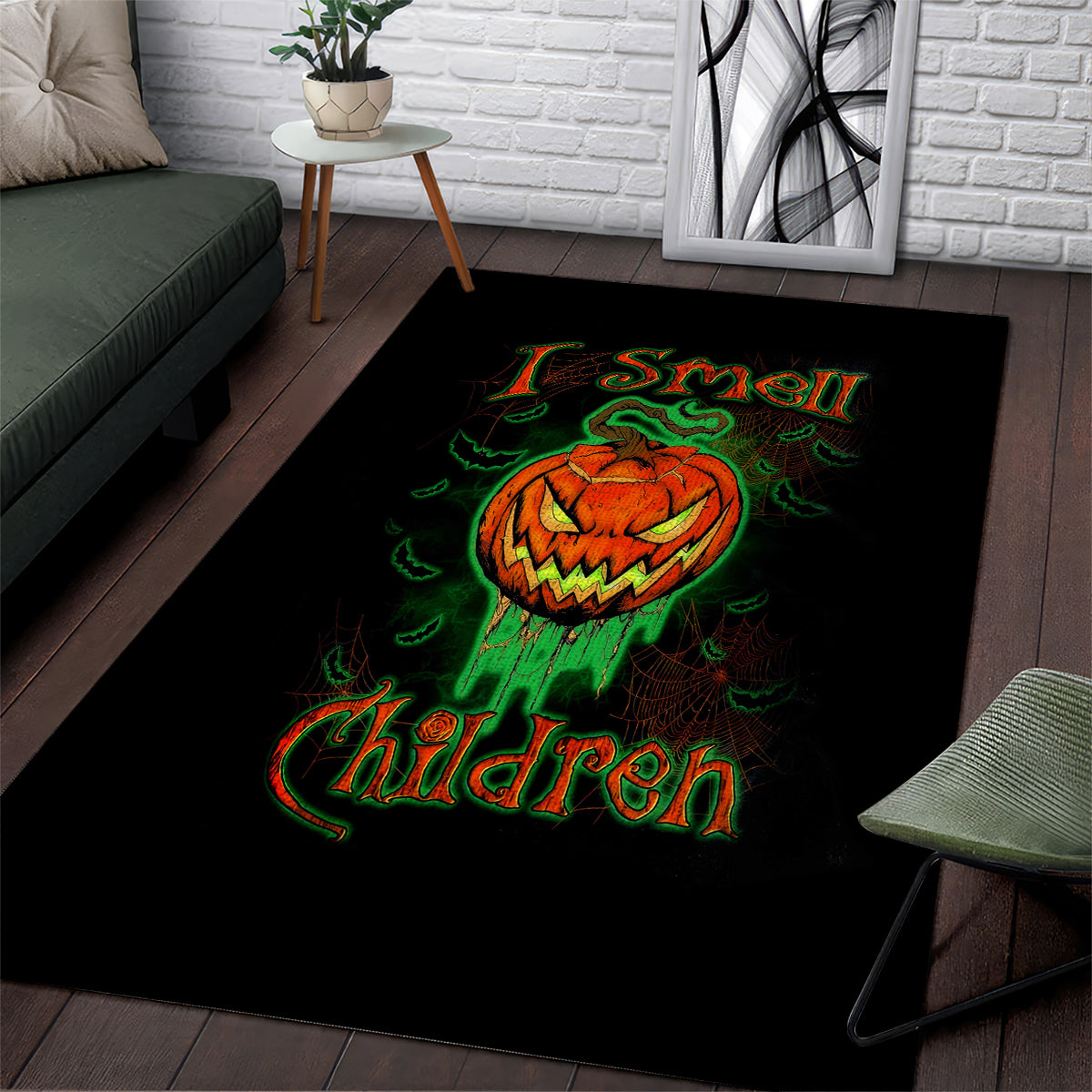 Jack O Lantern Skull Area Rug I Smell Children - Wonder Print Shop