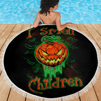 Jack O Lantern Skull Beach Blanket I Smell Children - Wonder Print Shop