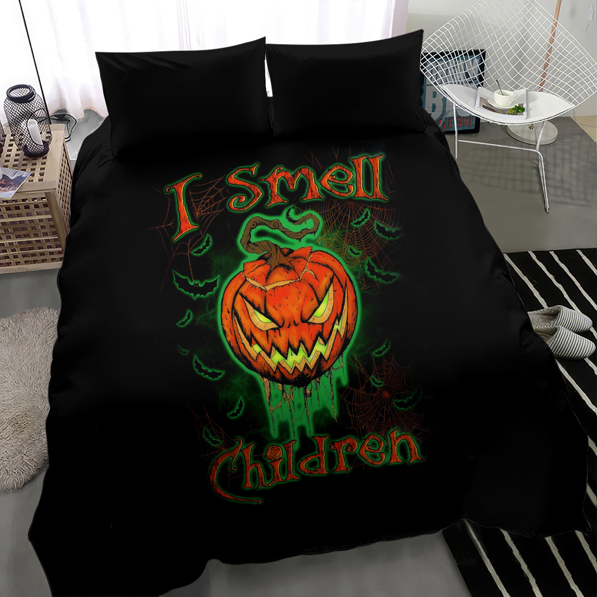 Jack O Lantern Skull Bedding Set I Smell Children - Wonder Print Shop