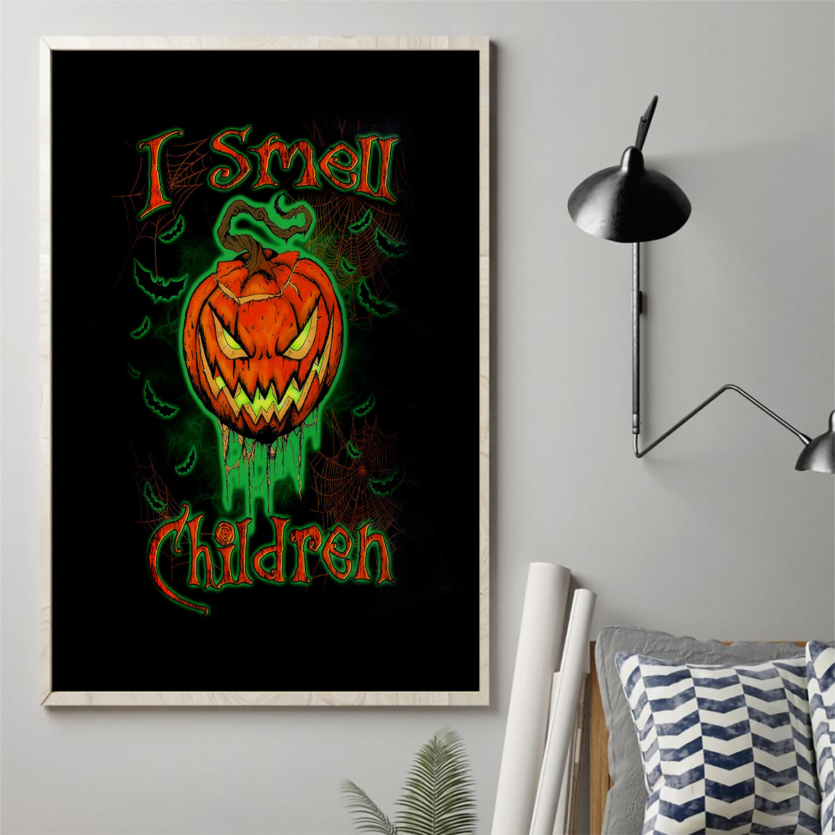 Jack O Lantern Skull Canvas Wall Art I Smell Children - Wonder Print Shop