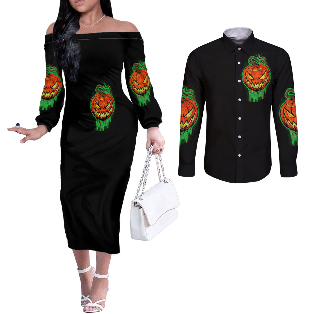 jack-o-lantern-skull-couples-matching-off-the-shoulder-long-sleeve-dress-and-long-sleeve-button-shirts-i-smell-children