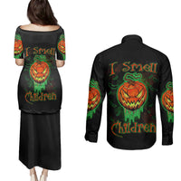 Jack O Lantern Skull Couples Matching Puletasi Dress and Long Sleeve Button Shirts I Smell Children - Wonder Print Shop