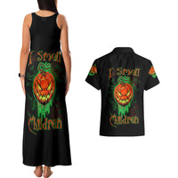 Jack O Lantern Skull Couples Matching Tank Maxi Dress and Hawaiian Shirt I Smell Children - Wonder Print Shop