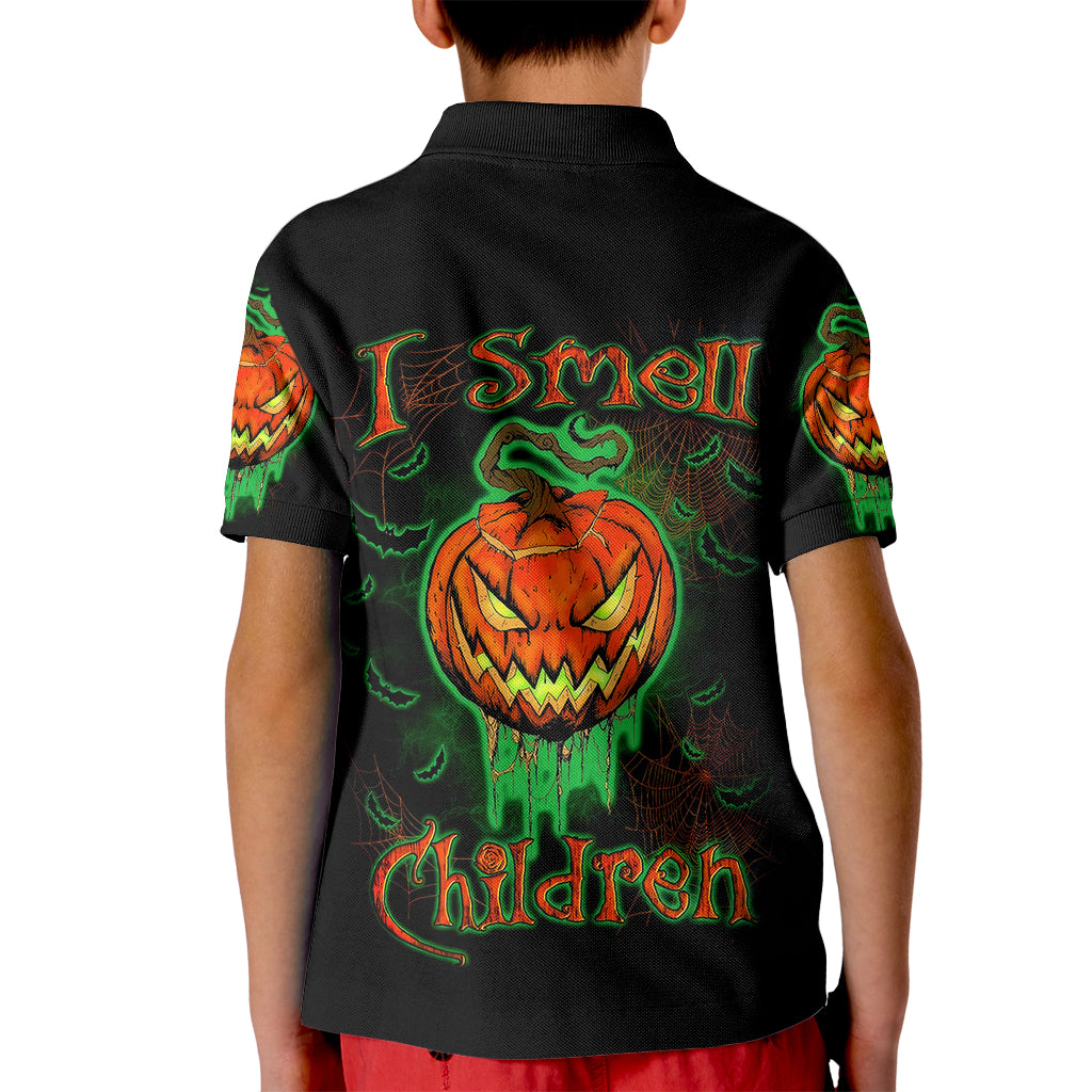 Jack O Lantern Skull Kid Polo Shirt I Smell Children - Wonder Print Shop