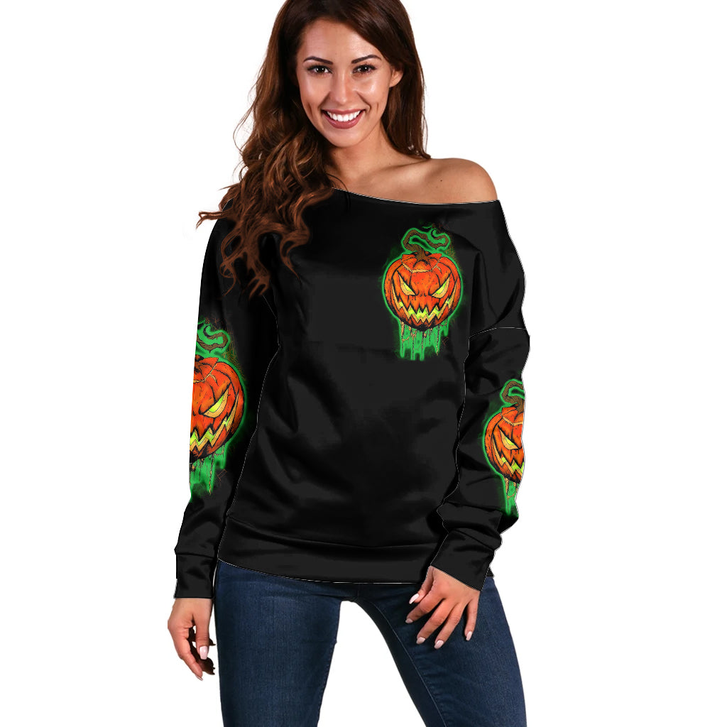 Jack O Lantern Skull Off Shoulder Sweater I Smell Children - Wonder Print Shop