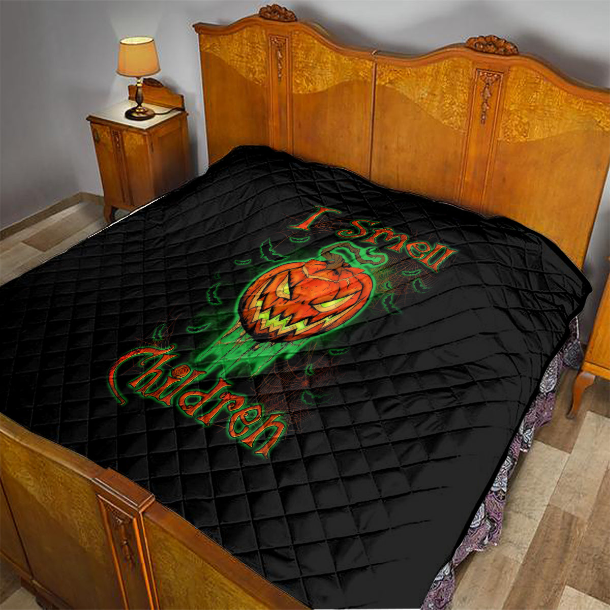 Jack O Lantern Skull Quilt I Smell Children - Wonder Print Shop