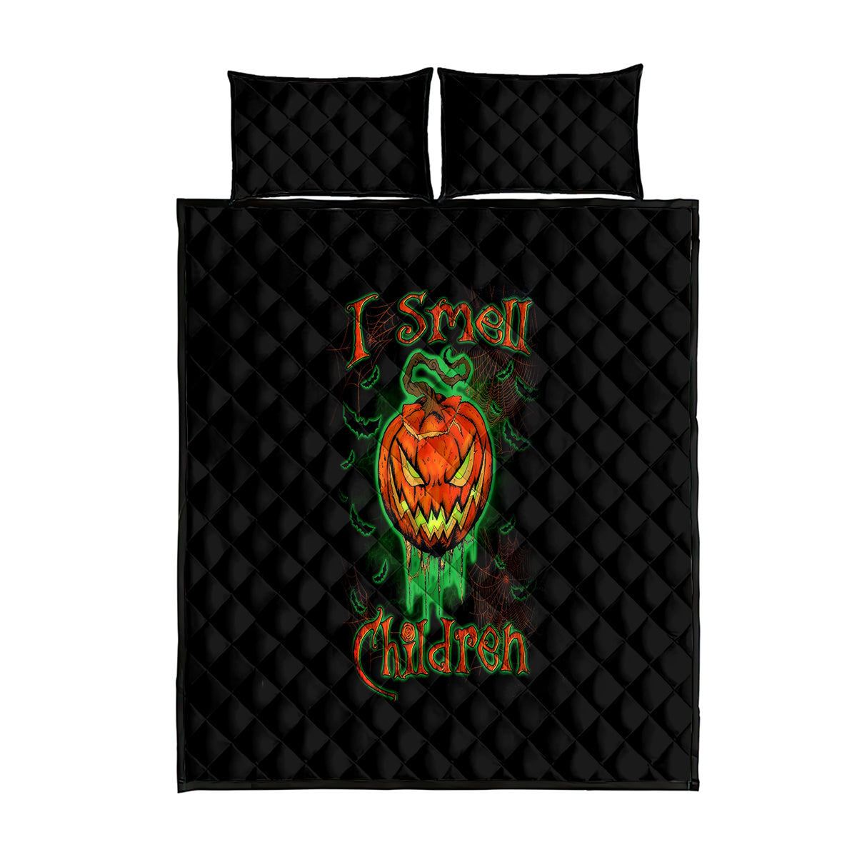 Jack O Lantern Skull Quilt Bed Set I Smell Children - Wonder Print Shop