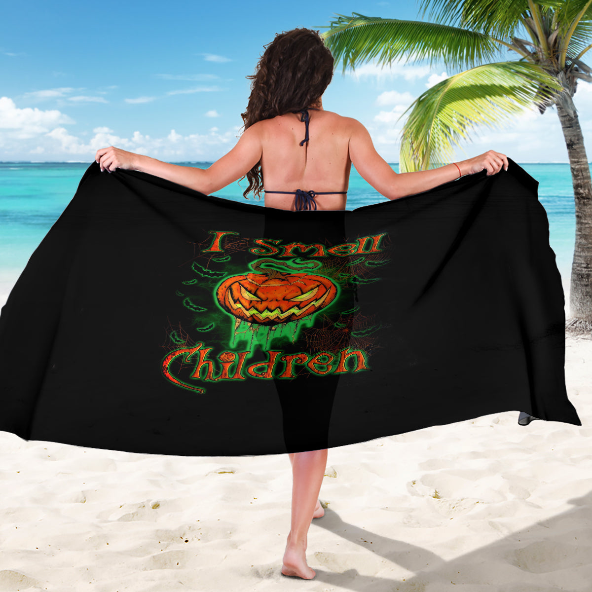 Jack O Lantern Skull Sarong I Smell Children - Wonder Print Shop