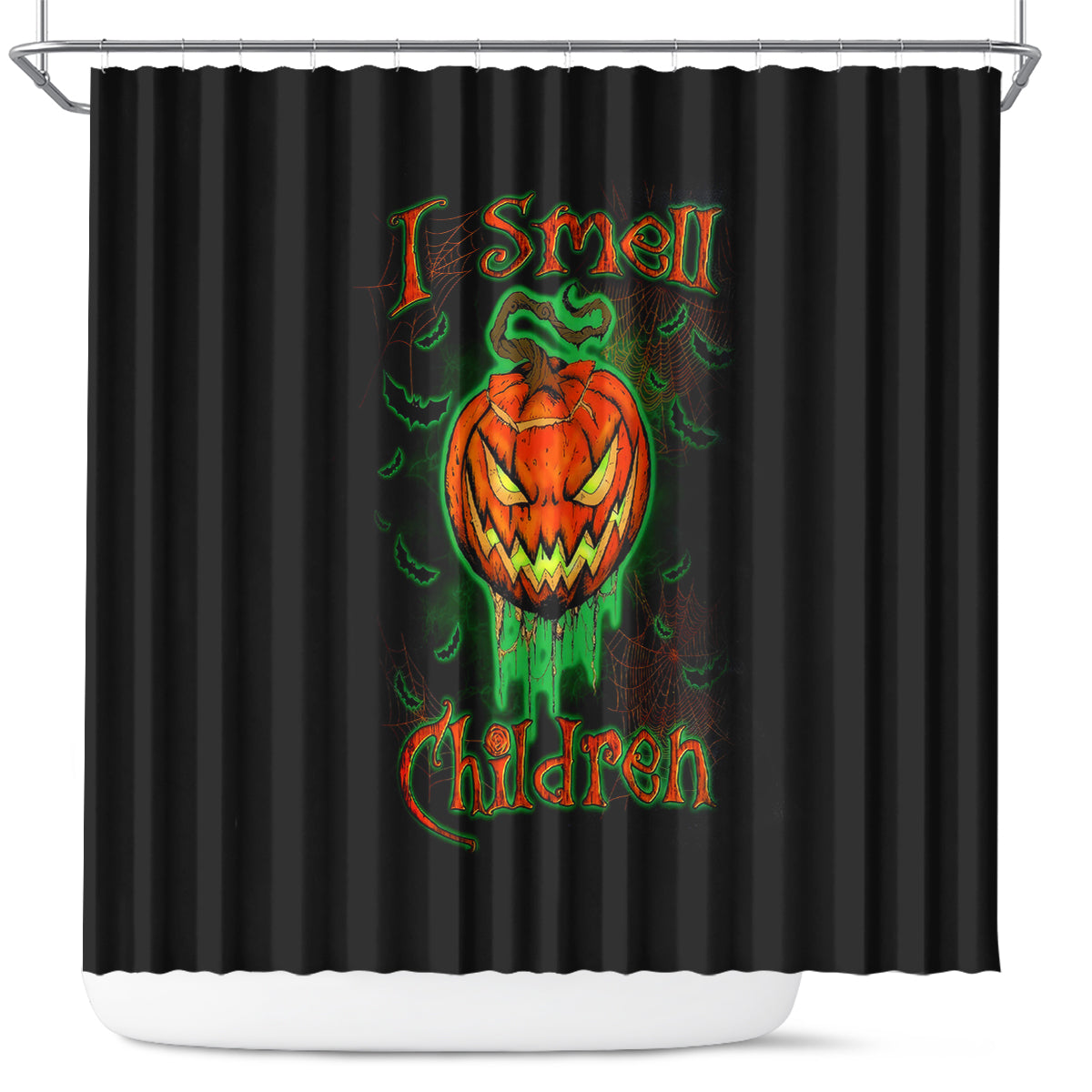 jack-o-lantern-skull-shower-curtain-i-smell-children