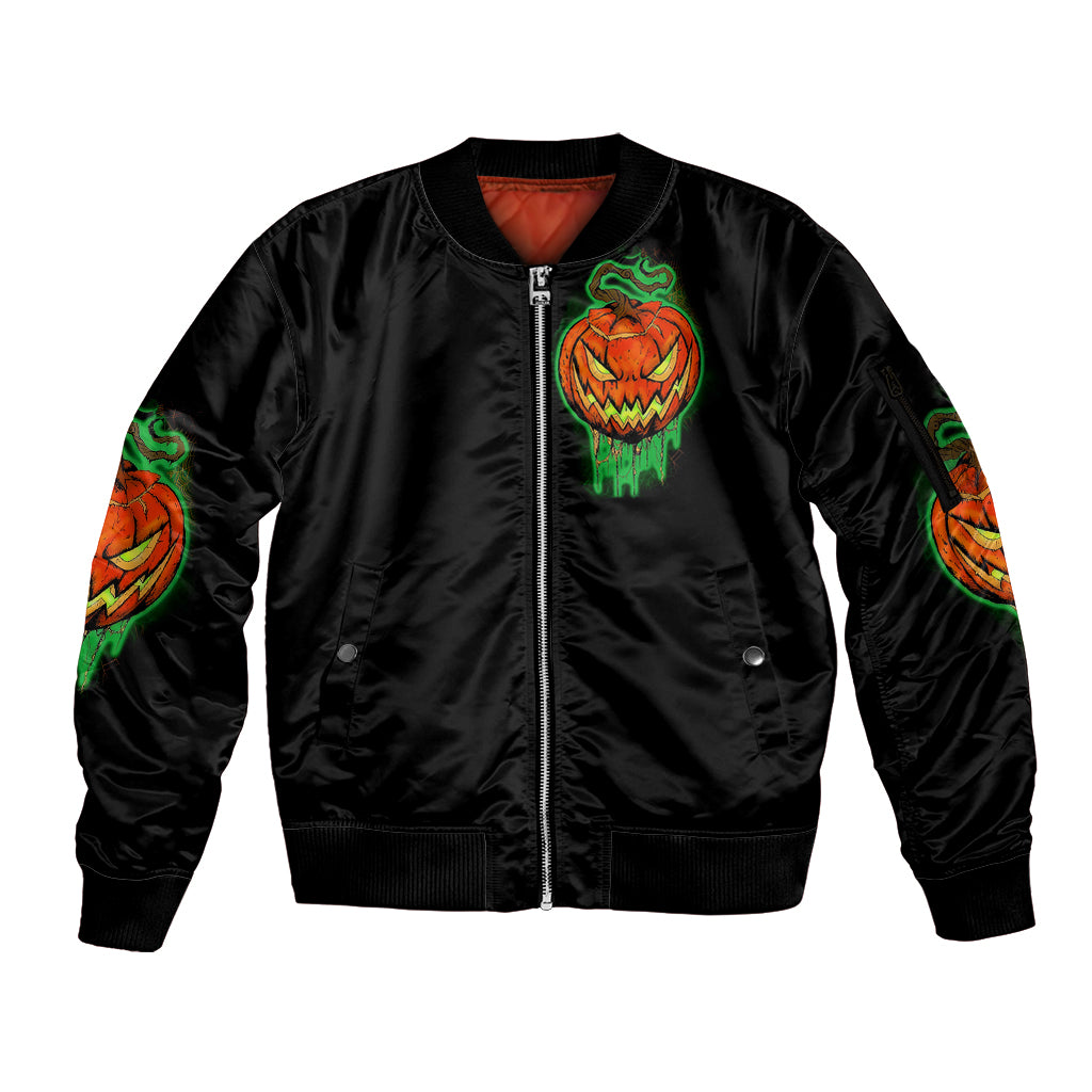 Jack O Lantern Skull Sleeve Zip Bomber Jacket I Smell Children - Wonder Print Shop