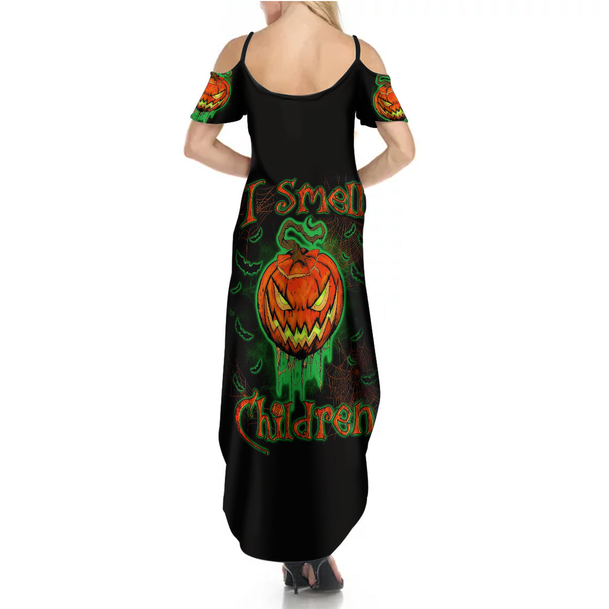 Jack O Lantern Skull Summer Maxi Dress I Smell Children - Wonder Print Shop