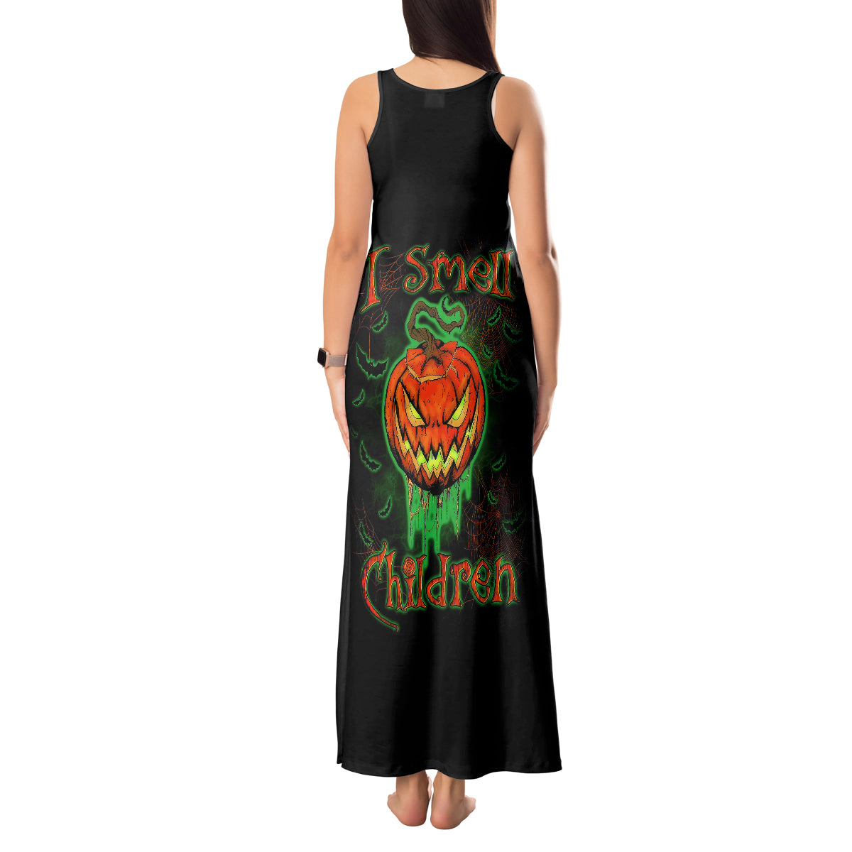 Jack O Lantern Skull Tank Maxi Dress I Smell Children - Wonder Print Shop