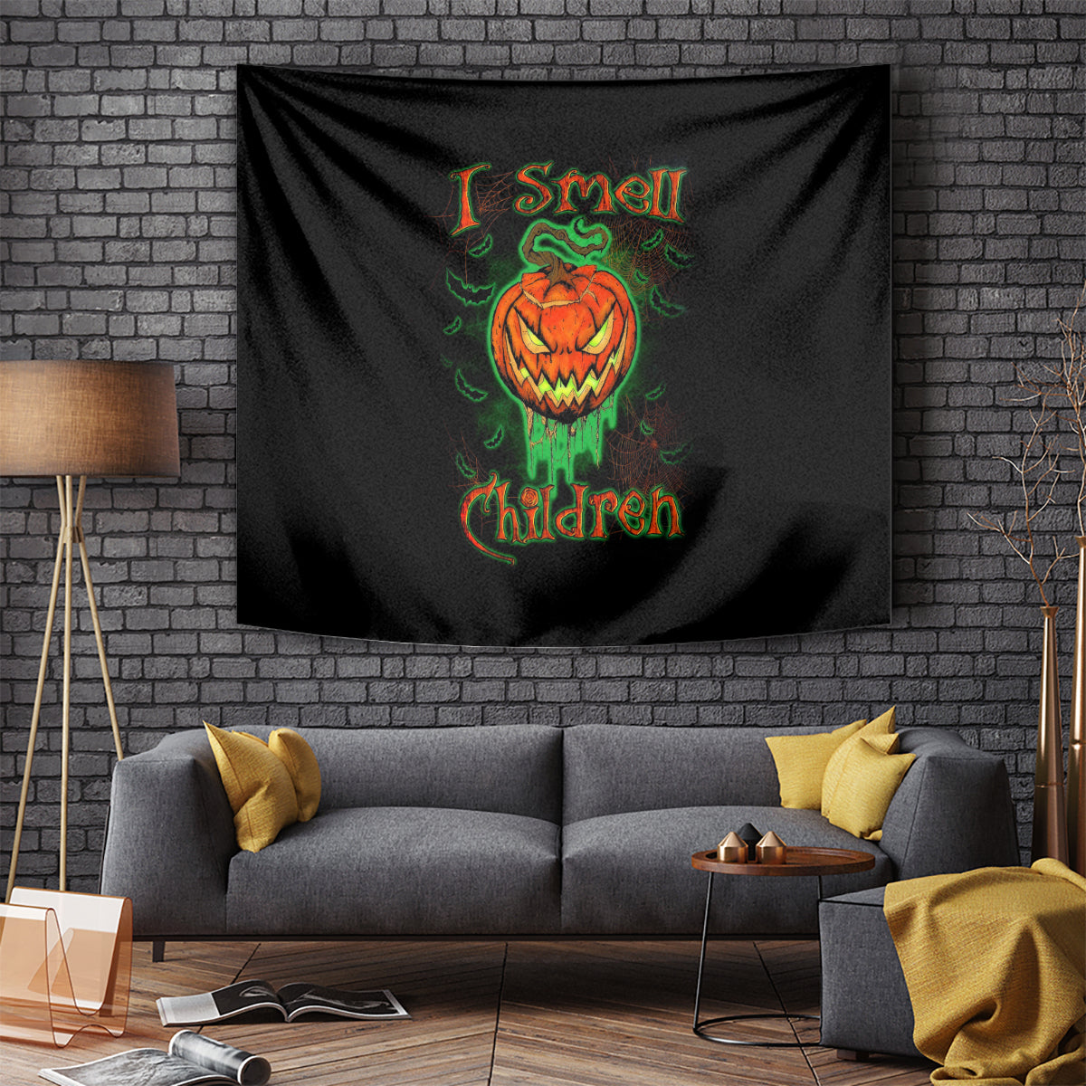 Jack O Lantern Skull Tapestry I Smell Children - Wonder Print Shop