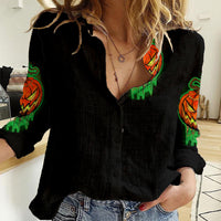 Jack O Lantern Skull Women Casual Shirt I Smell Children - Wonder Print Shop