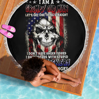American Skull Beach Blanket Grumpy Old Man Motherfuckers Who Make Me Angry - Wonder Print Shop
