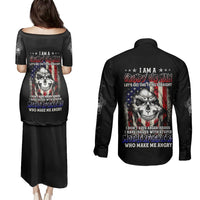 American Skull Couples Matching Puletasi Dress and Long Sleeve Button Shirts Grumpy Old Man Motherfuckers Who Make Me Angry - Wonder Print Shop