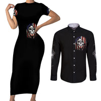 American Skull Couples Matching Short Sleeve Bodycon Dress and Long Sleeve Button Shirts Grumpy Old Man Motherfuckers Who Make Me Angry - Wonder Print Shop