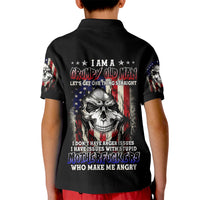 American Skull Kid Polo Shirt Grumpy Old Man Motherfuckers Who Make Me Angry - Wonder Print Shop