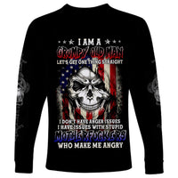 American Skull Long Sleeve Shirt Grumpy Old Man Motherfuckers Who Make Me Angry - Wonder Print Shop