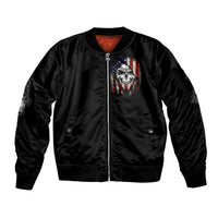 American Skull Sleeve Zip Bomber Jacket Grumpy Old Man Motherfuckers Who Make Me Angry - Wonder Print Shop