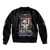 American Skull Sleeve Zip Bomber Jacket Grumpy Old Man Motherfuckers Who Make Me Angry - Wonder Print Shop