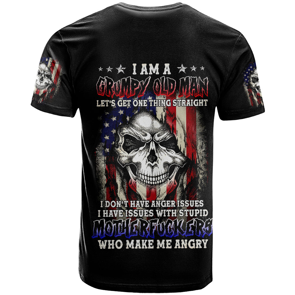 American Skull T Shirt Grumpy Old Man Motherfuckers Who Make Me Angry - Wonder Print Shop
