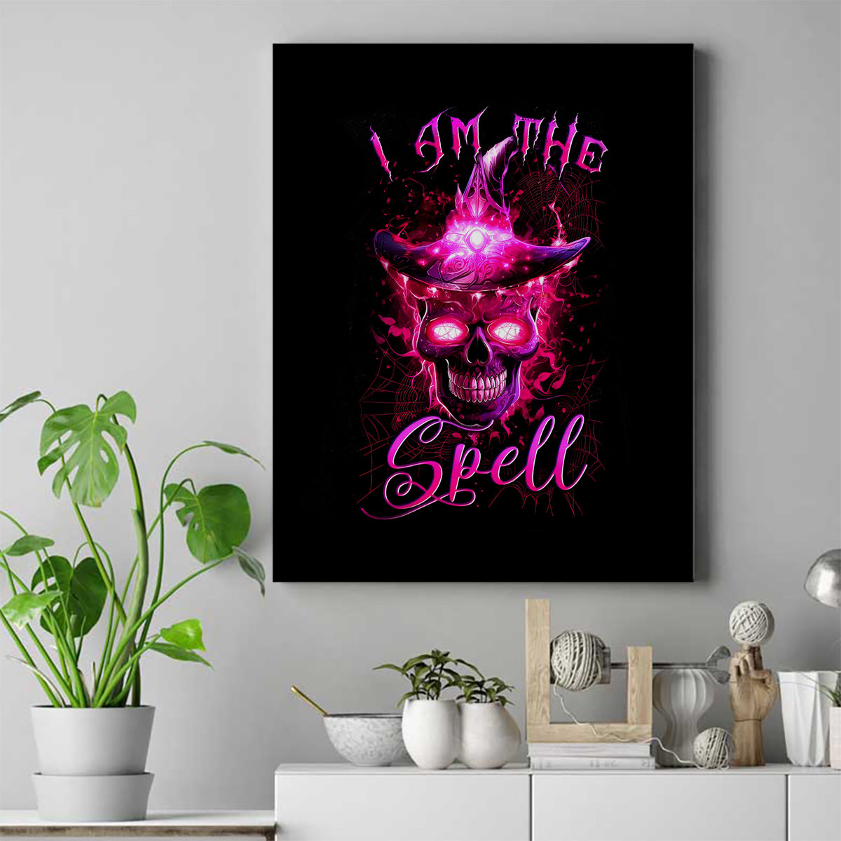 Witch Skull Canvas Wall Art Iam The Spell - Wonder Print Shop