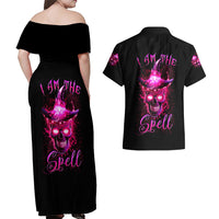 Witch Skull Couples Matching Off Shoulder Maxi Dress and Hawaiian Shirt Iam The Spell - Wonder Print Shop