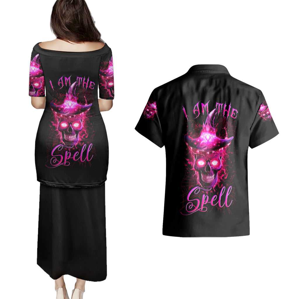Witch Skull Couples Matching Puletasi Dress and Hawaiian Shirt Iam The Spell - Wonder Print Shop