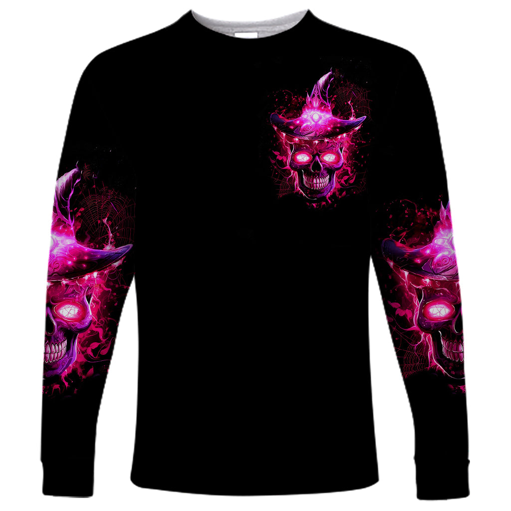 Witch Skull Long Sleeve Shirt Iam The Spell - Wonder Print Shop