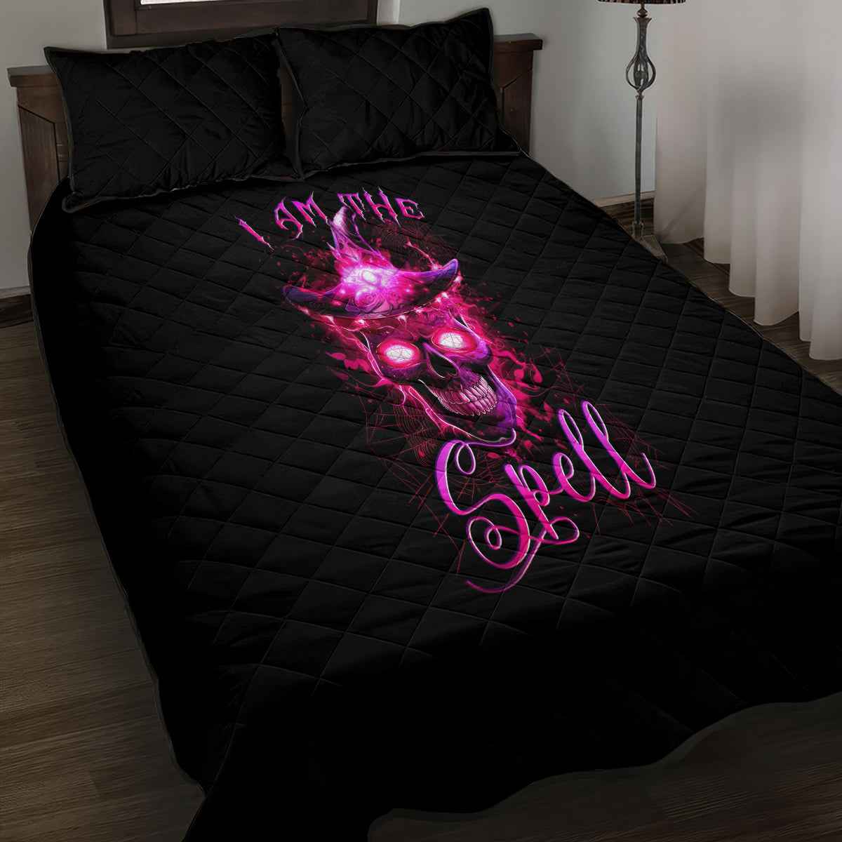 Witch Skull Quilt Bed Set Iam The Spell - Wonder Print Shop