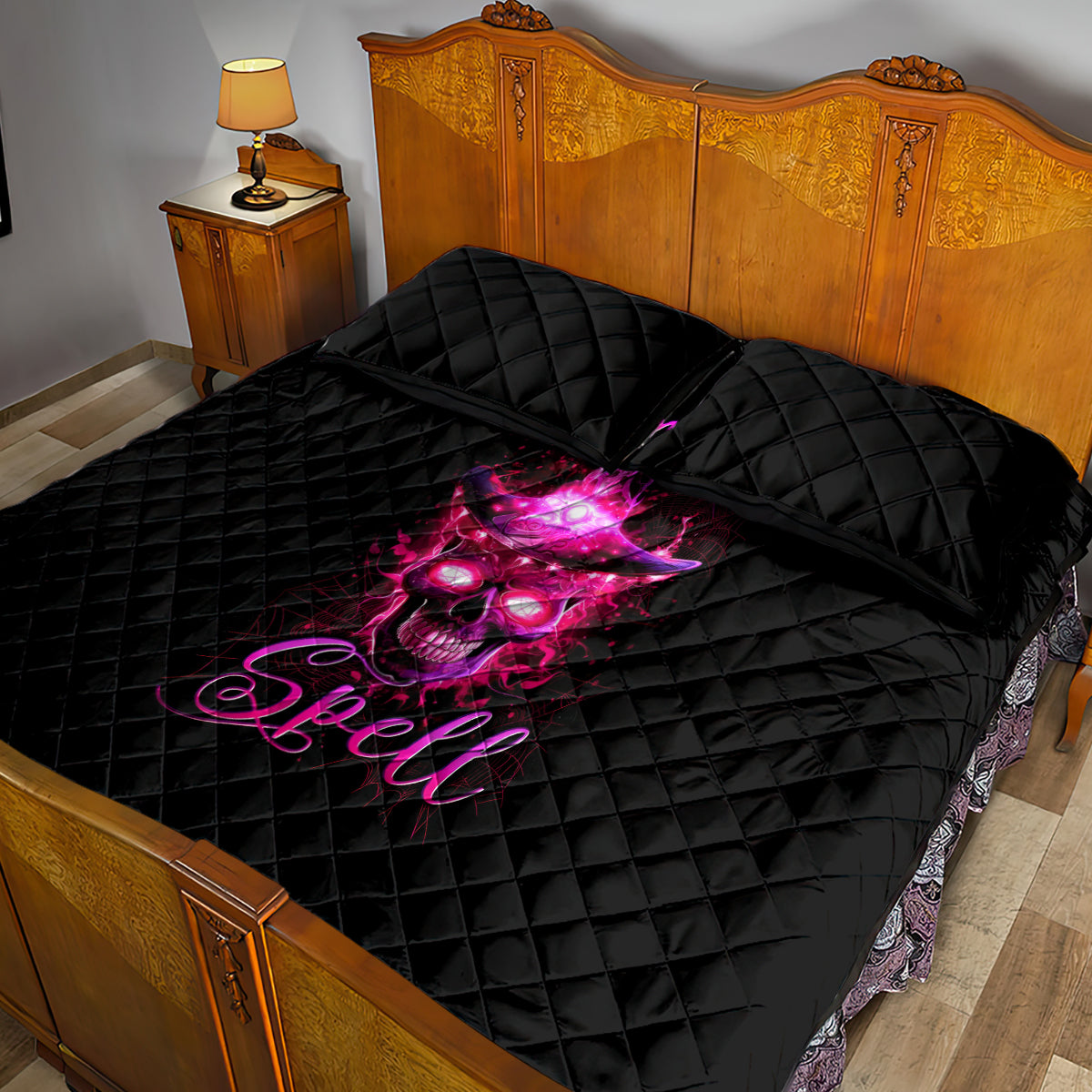Witch Skull Quilt Bed Set Iam The Spell - Wonder Print Shop