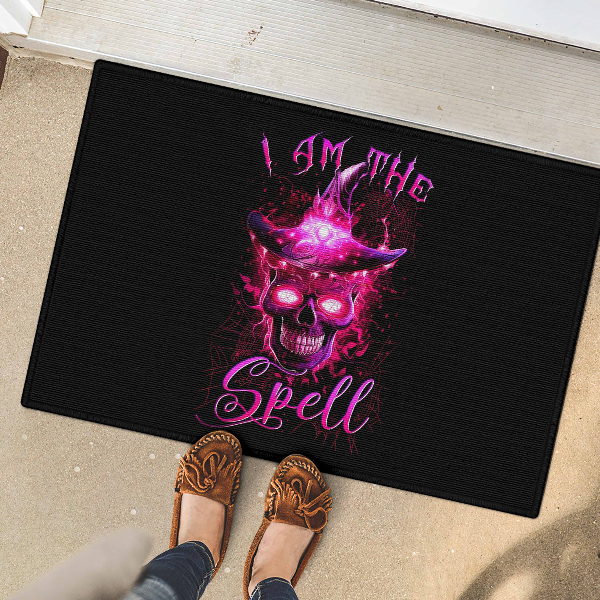 Witch Skull Rubber Doormat Iam The Spell - Wonder Print Shop