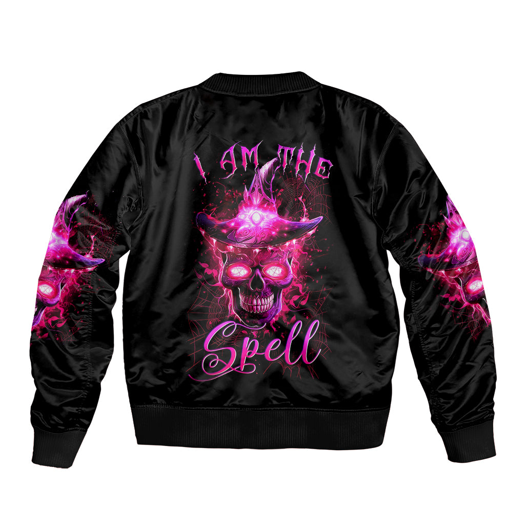 Witch Skull Sleeve Zip Bomber Jacket Iam The Spell - Wonder Print Shop