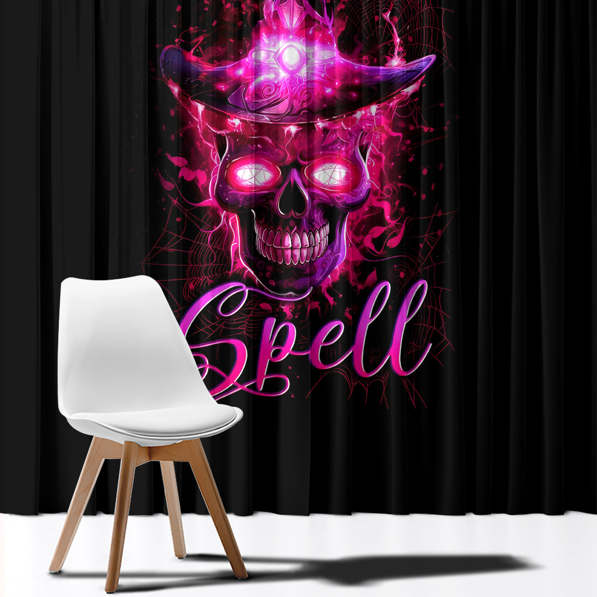 Witch Skull Window Curtain Iam The Spell - Wonder Print Shop
