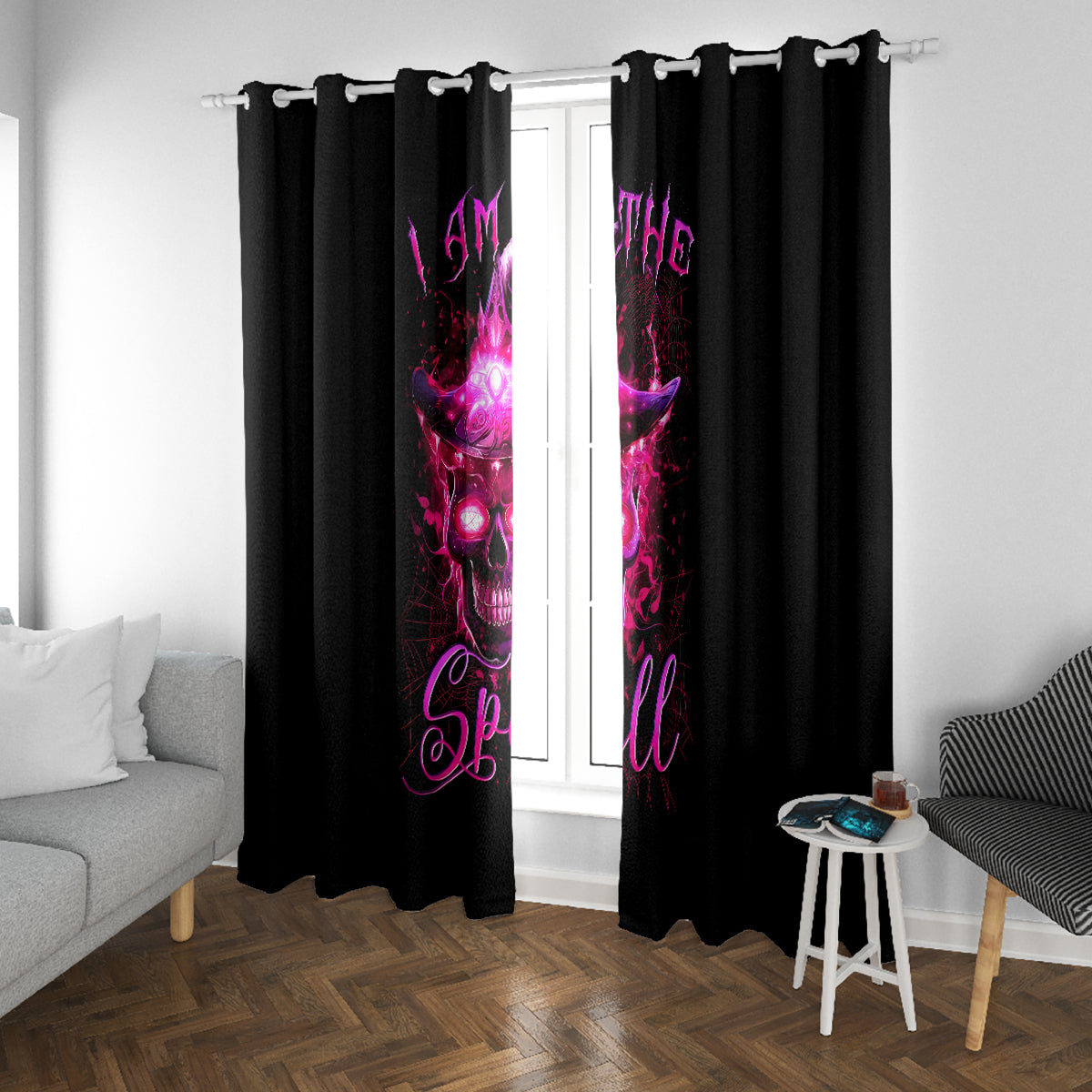 Witch Skull Window Curtain Iam The Spell - Wonder Print Shop