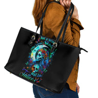 Fairy Skull Leather Tote Bag Just The Woman Who Loves Skull And Tattoo - Wonder Print Shop