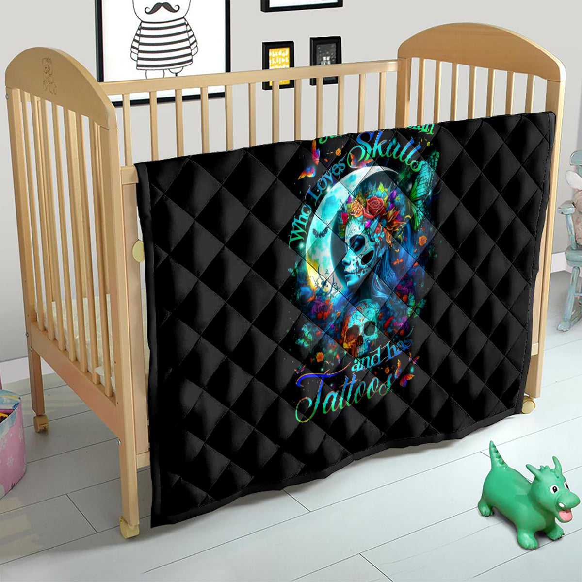 Fairy Skull Quilt Just The Woman Who Loves Skull And Tattoo - Wonder Print Shop