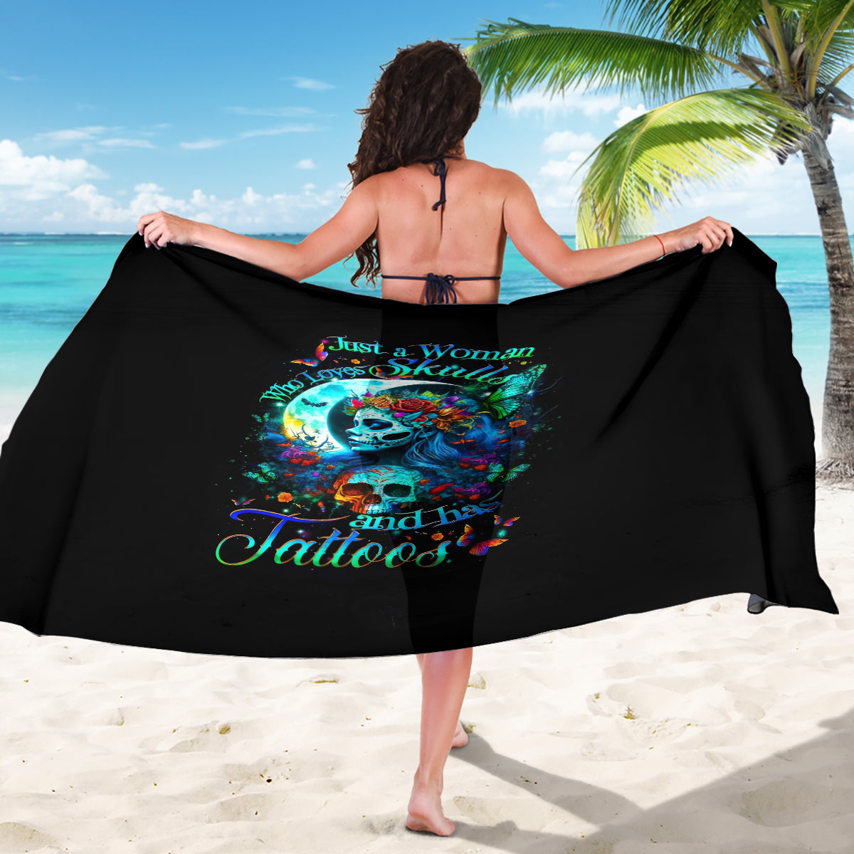 Fairy Skull Sarong Just The Woman Who Loves Skull And Tattoo - Wonder Print Shop