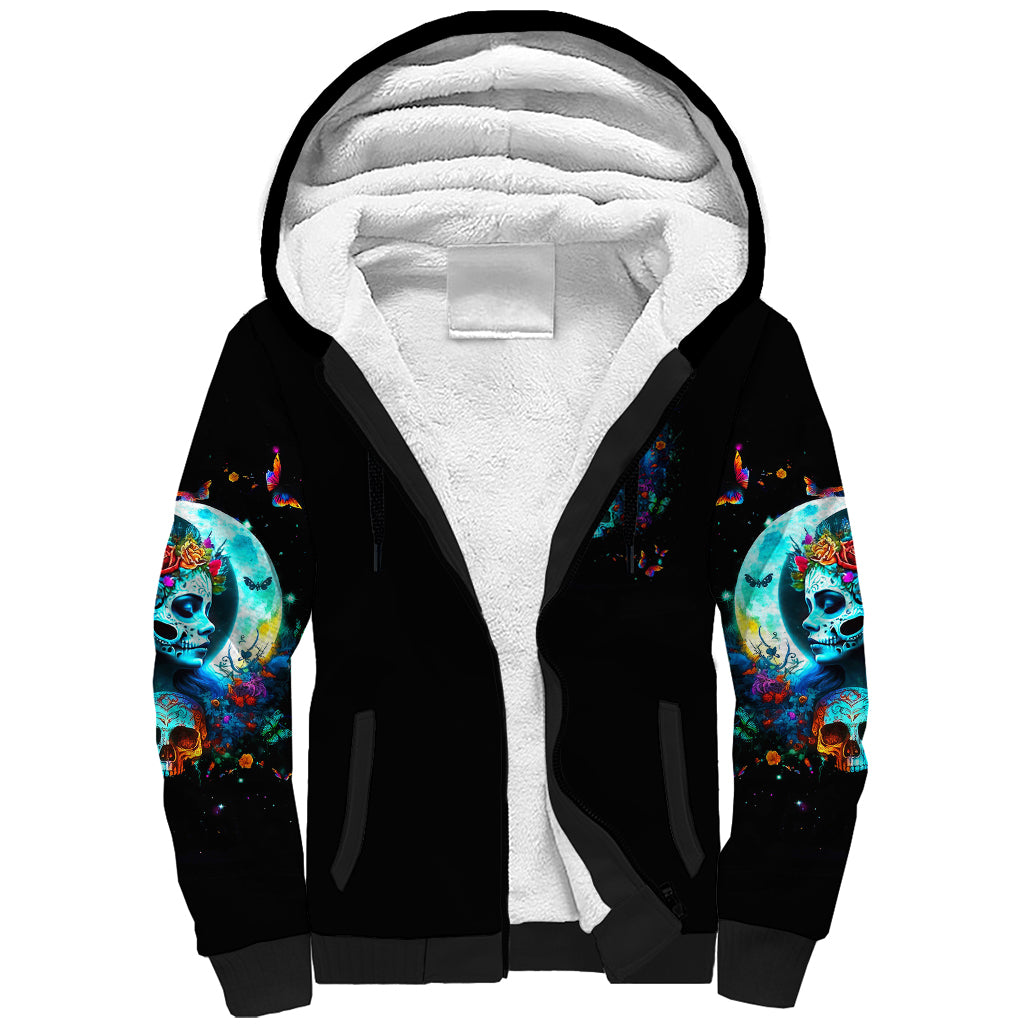 Fairy Skull Sherpa Hoodie Just The Woman Who Loves Skull And Tattoo - Wonder Print Shop
