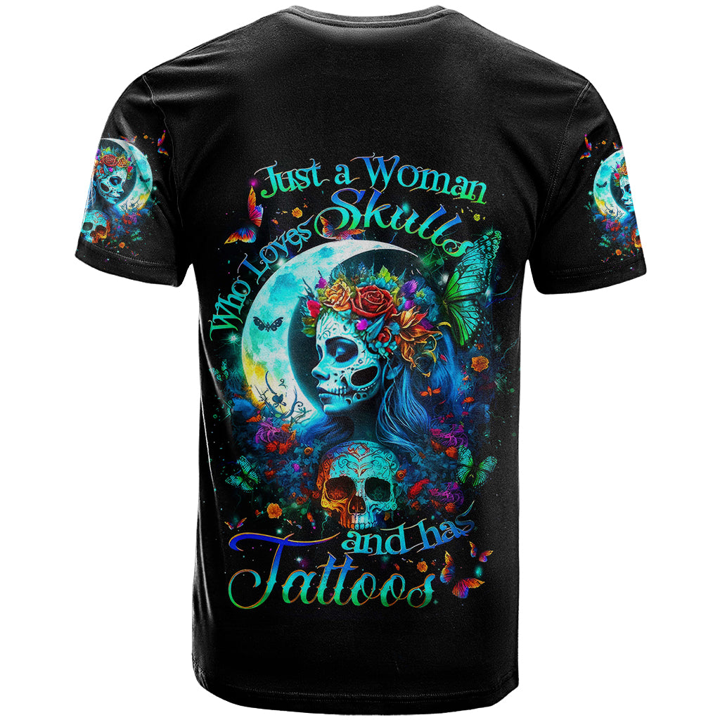Fairy Skull T Shirt Just The Woman Who Loves Skull And Tattoo - Wonder Print Shop