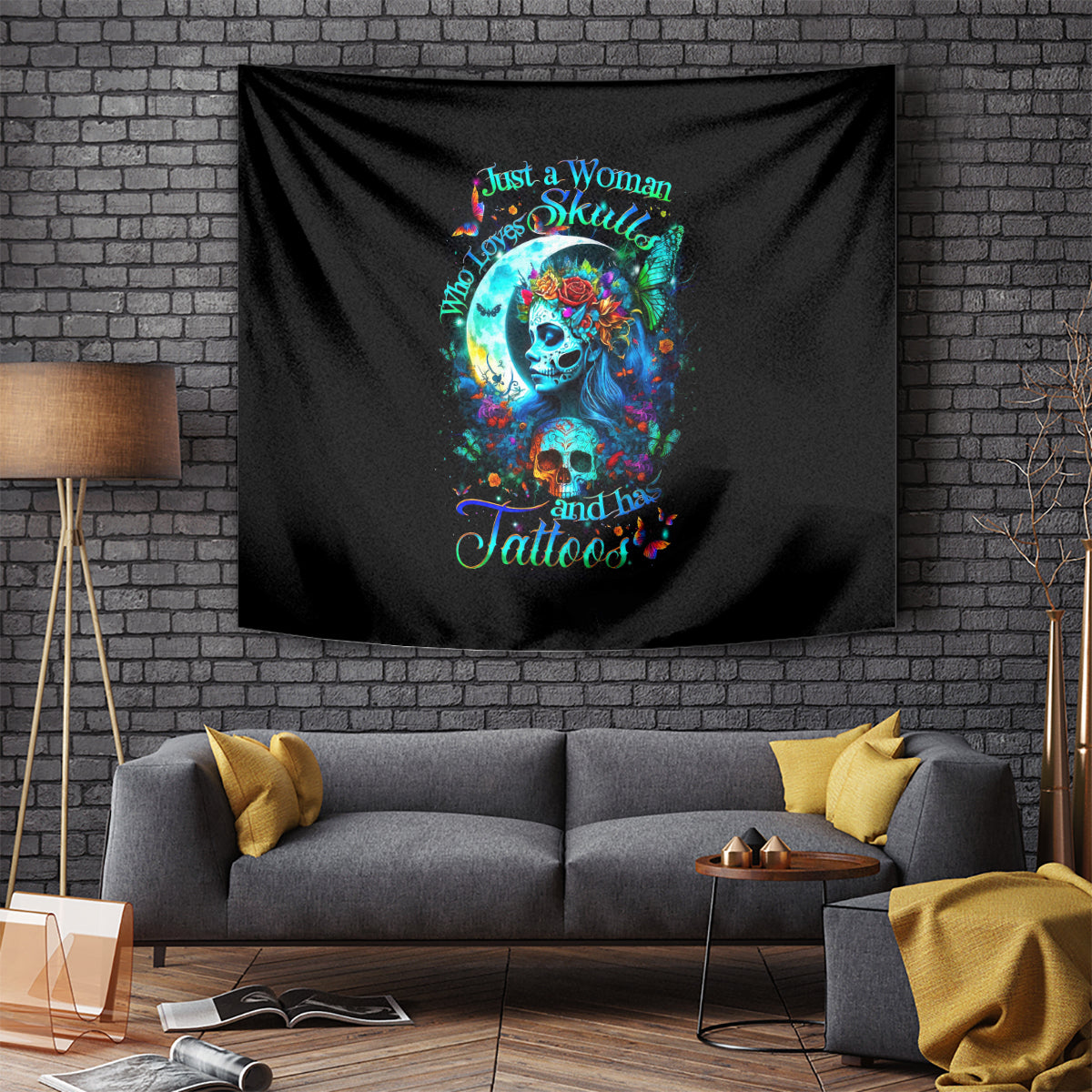 Fairy Skull Tapestry Just The Woman Who Loves Skull And Tattoo - Wonder Print Shop