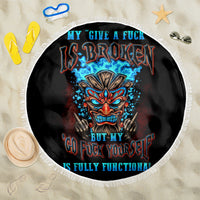 Tiki Skull Beach Blanket I Give A Fuck Is Broken But My Go Fuck Yourself - Wonder Print Shop