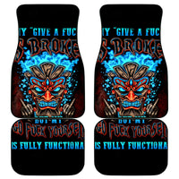 Tiki Skull Car Mats I Give A Fuck Is Broken But My Go Fuck Yourself - Wonder Print Shop
